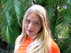 Outdoors video of skinny blonde Lilly getting fucked balls deep