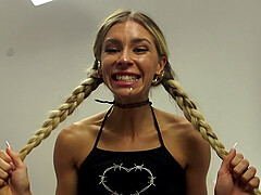 fishnet stomping by blond bimbo