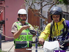 Peruvian Police Officer Screws a Venezuelan