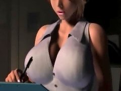 Sexy anime girl in big tits blows a giant cock