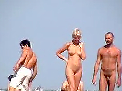 Horny couple is caving fun on the nudist beach