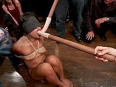 Asian milf gets humiliated and fucked by a group of men
