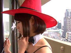 Cute Mayu Kamiya gives a blowjob in POV video