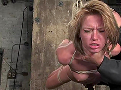 Holly Wellin gets her snatch toyed to orgasm in rough BDSM scene