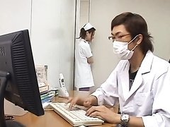 Double Blowjob For This Asian Nurse
