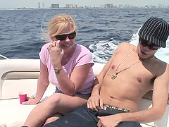 Ardent cock-riding scene in a boat with big-assed Cameron Keys
