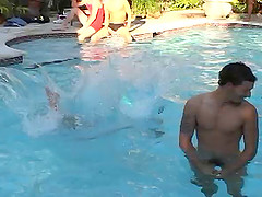 Only in this pool is where this gays orgy takes place