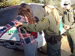 Latina sluts deepthroating the border patrol man and fucking him