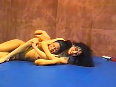 Busty Blondie takes on sexy, brunette in Academy Wrestling