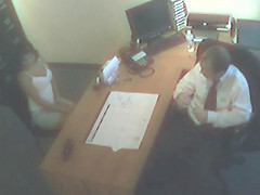 Awesome steamy office sex caught on tape with a gorgeous brunette