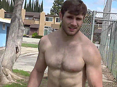 Sporty gay dude picked up and fucked after practice