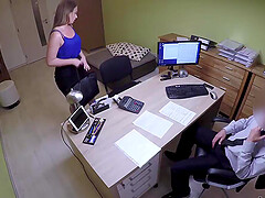 Bad agent fucks good student girl and approves her documents