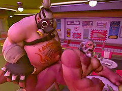 Amazing big cock 3D Overwatch gay characters fucking nice and raw