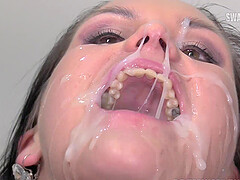 Barbara Bieber swallows 68 huge mouthful cum loads