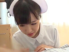 Japanese nurse drops her bra and panties to be fucked on the bed