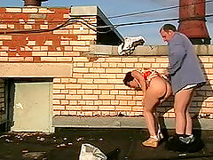 British amateur couple fuck on the roof