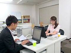 Amazing fucking on the office table with a stunning Japanese secretary