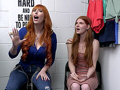 Redhead cuties Jane Rogers and Lauren Phillips get fucked in the office