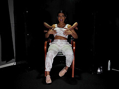 Maya Farrell got fucked through the glory hole, showcasing her skills.