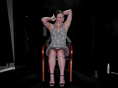 Raven Vice, the goth babe with long legs, in a gloryhole scene