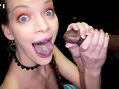 Closeup video of nasty sluts sucking dicks through a gloryhole