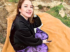 Polish slut gets fucked by German tourist outdoors