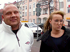 German Street Casting - Real Couple Tries Porn