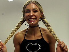 fishnet stomping femdom pov