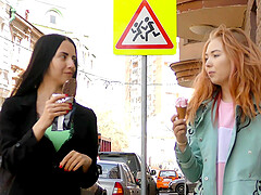 Long-haired Veronica Snezna in hot russian teen action