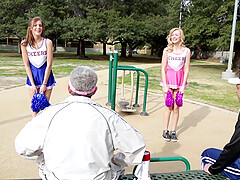 Cheerful cuties Eric and Alexa join forces with naughty Molly in a steamy outdoor rendezvous