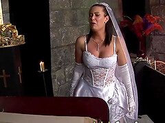 Grieving widow gags on vast priest's sausage in uncensored XXX porn!