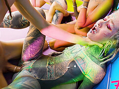 Miss Flora gets lot of pussy and cock