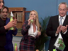 Wild Brit honeys in underwear double invasion XXX orgy