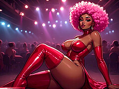 AI GENERATED THICK EBONY STRIPPERS FEATURED IN CLUB DERRIERE