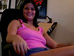 Hot skype video session with a sizzling brunette