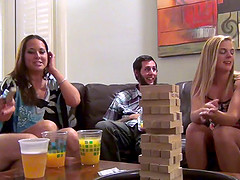 Scantily clad sex party sluts playing games and fucking