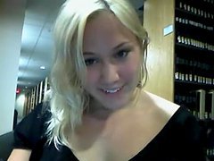 Flashing Her Tits And Pussy In A Libary