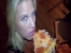 Incredible MILF Cum-Fed By The Pizza Guy