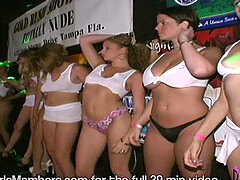 College girls get naked in a wild wet t-shirt contest!